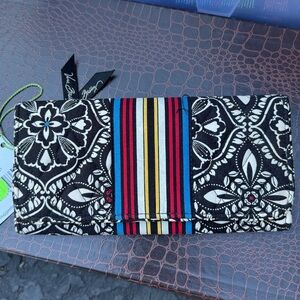 Vera Bradley Black and Multicolor Patterned Wallet